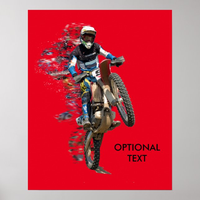 Motocross i öknen med flygande Delar Poster (Framsidan)