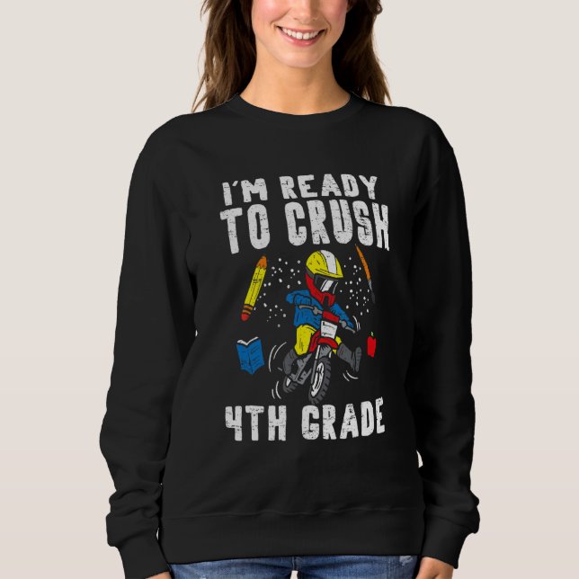 Motocross Im Ready To Crush 4th Grade Dirt Bike Bo T Shirt (Framsida)