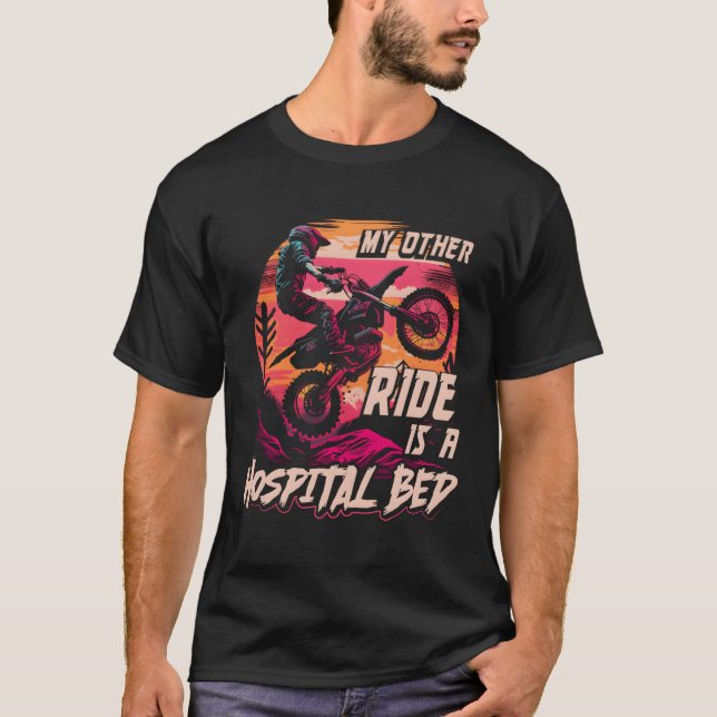 Motocross Injury Quote Dirt Bike T Shirt (Framsida)