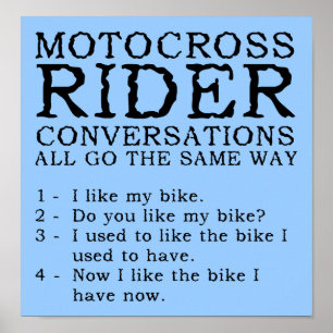 Motocross Konversationer Rolig Dirt Bike Affisch T