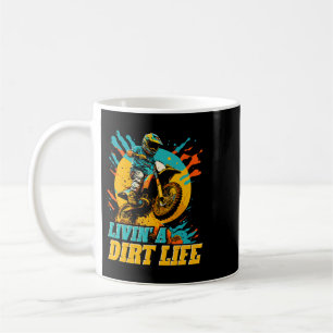 Motocross Living a Dirt Life Funny Dirt Bike Rider Kaffemugg