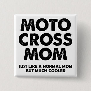 Motocross Mamma Rolig Dirt Bike Knapp Badge Pin