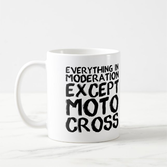 Motocross Moderation Funny Dirt Bike Mugg Ord (Vänster)
