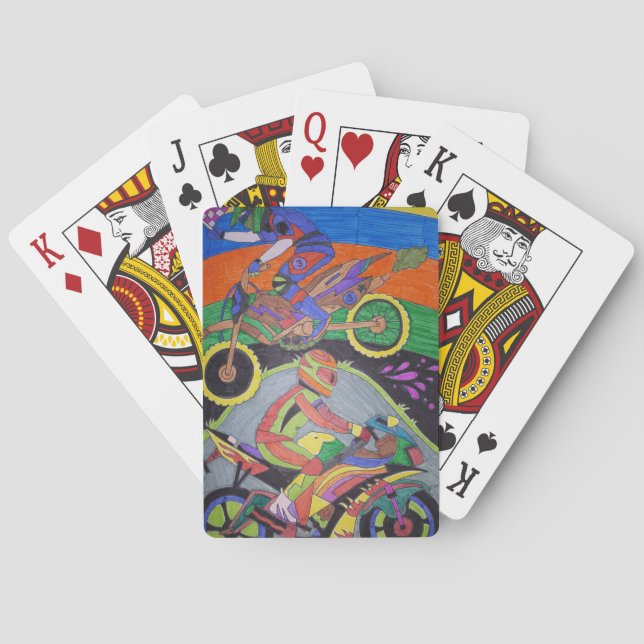 Motocross Motorcykel Poker Spelkort (Baksidan)