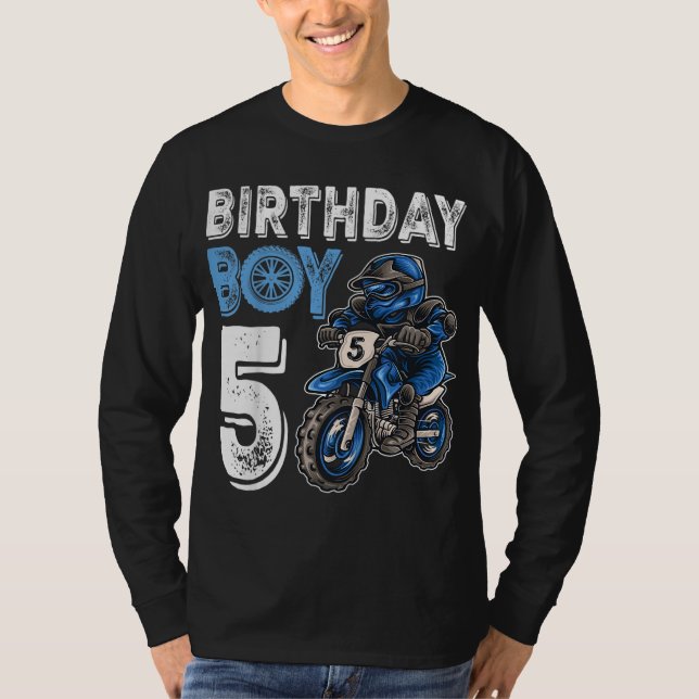 Motocross MX 5th Gift 5 Year Old Dirt Bike Birthda T Shirt (Framsida)
