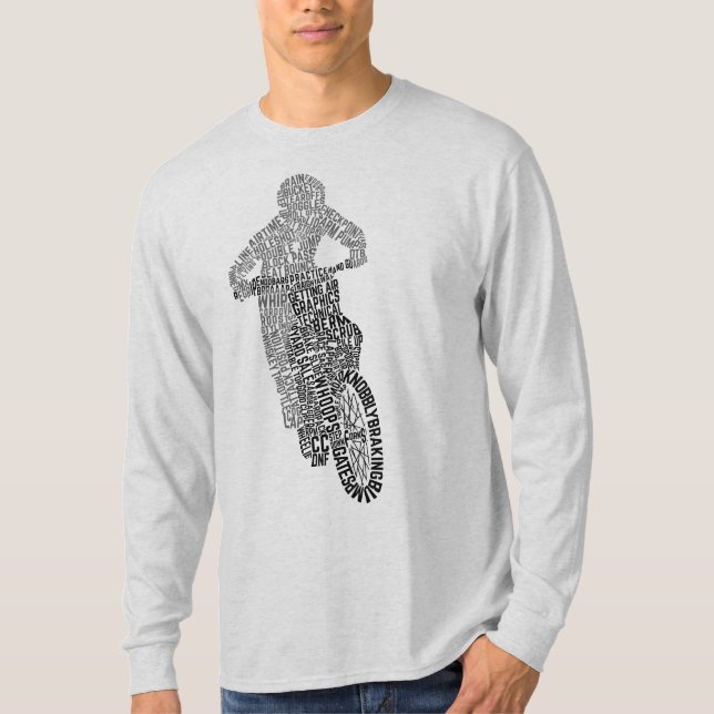 Motocross Off Road Trial Bike Ord Art T Shirt (Framsida)