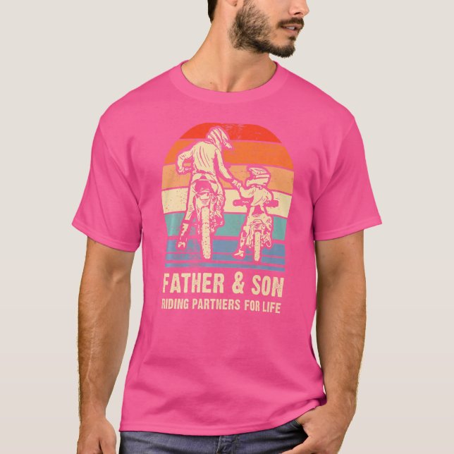 Motocross Pappa Dirt Bike Far och Son Riding Part T Shirt (Framsida)