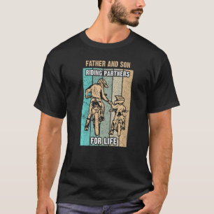 Motocross Pappa Dirt Bike Pappa Och Son Ridning De T Shirt
