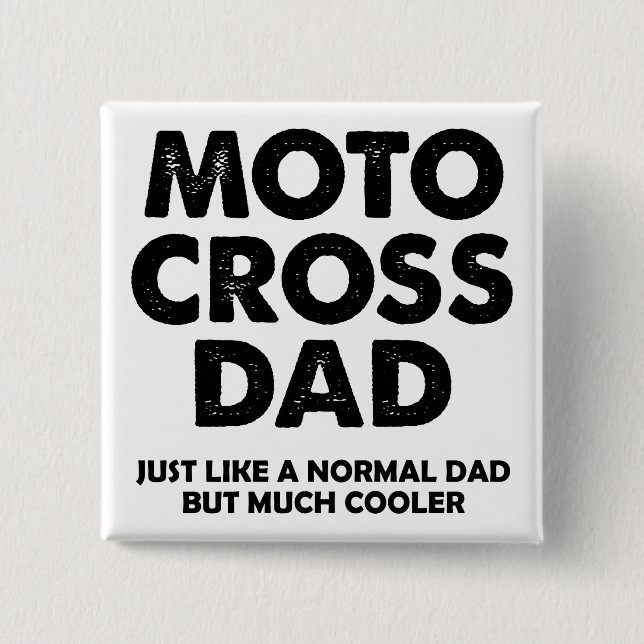 Motocross Pappa Funny Button Badge Pin Knapp (Framsida)