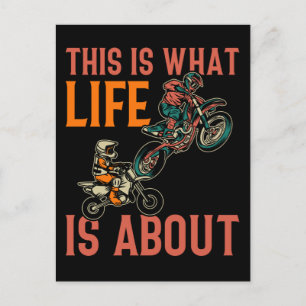 Motocross Pappa Son Dirt Bike Far och barn Vykort