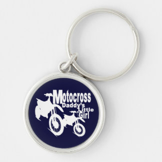 Motocross Pappor Girl Rund Silverfärgad Nyckelring