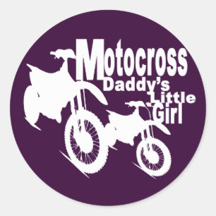 Motocross Pappor Girl Runt Klistermärke