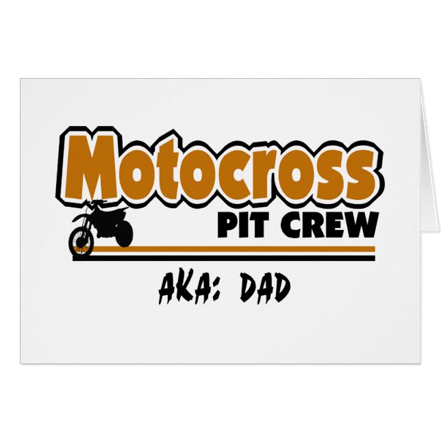 Motocross Pit Crew Hälsningskort (Framsidan Horizontal)