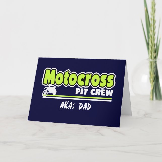 Motocross Pit Crew Pappa Kort (Framsida)