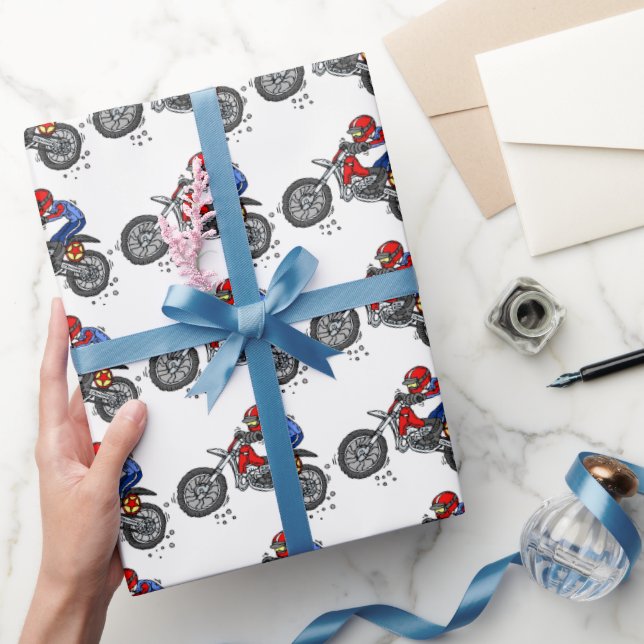Motocross presentpapper, Dirt Bike presentpapper (Gifting)