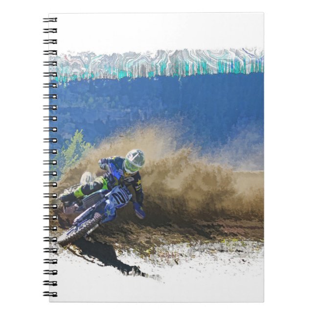 Motocross Racer Artwork Gifts Anteckningsbok (Framsidan)