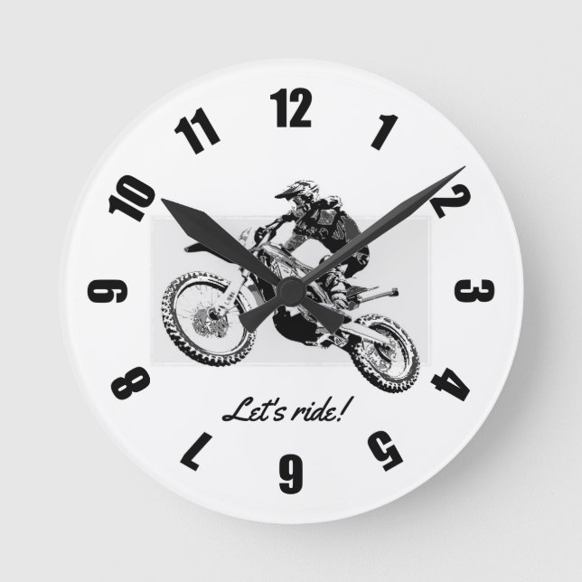 Motocross Racer Design Rund Klocka (Framsida)