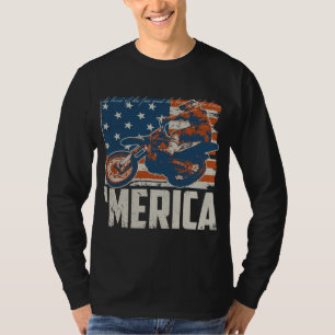 Motocross racer dirt cykel &Merica American Flagga T Shirt