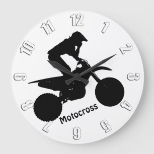 Motocross Racer Silhouette Stor Klocka