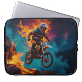 Motocross Racer & Volcanic Eruption Laptop Fodral