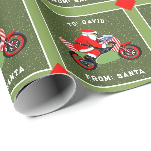 Motocross-racing present för högtider presentpapper (Rullad Hörn)