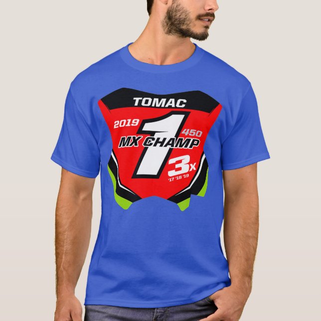 Motocross Red Number Plattform T Shirt (Framsida)