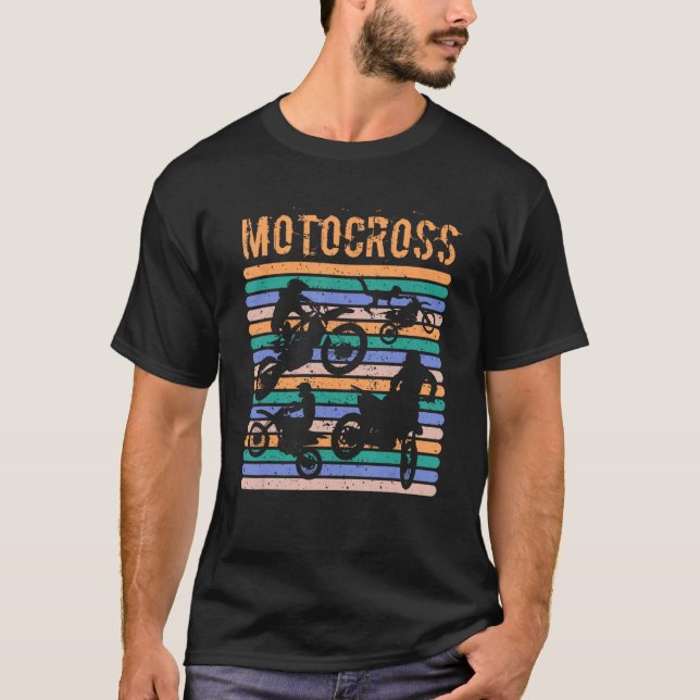 Motocross Retro Dirt Track Racing T Shirt (Framsida)