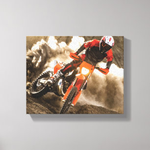 Motocross Rider Canvastryck