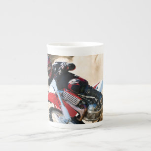 Motocross rider dekorativ kudde benporslin mugg