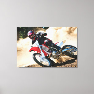 Motocross rider dekorativ kudde canvastryck