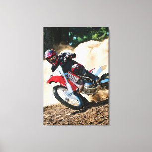 Motocross rider dekorativ kudde canvastryck