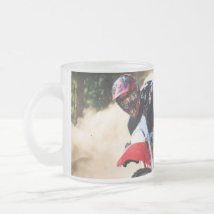 Motocross rider dekorativ kudde frostad glasmugg