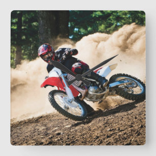 Motocross rider dekorativ kudde fyrkantig klocka