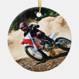 Motocross rider dekorativ kudde julgransprydnad keramik