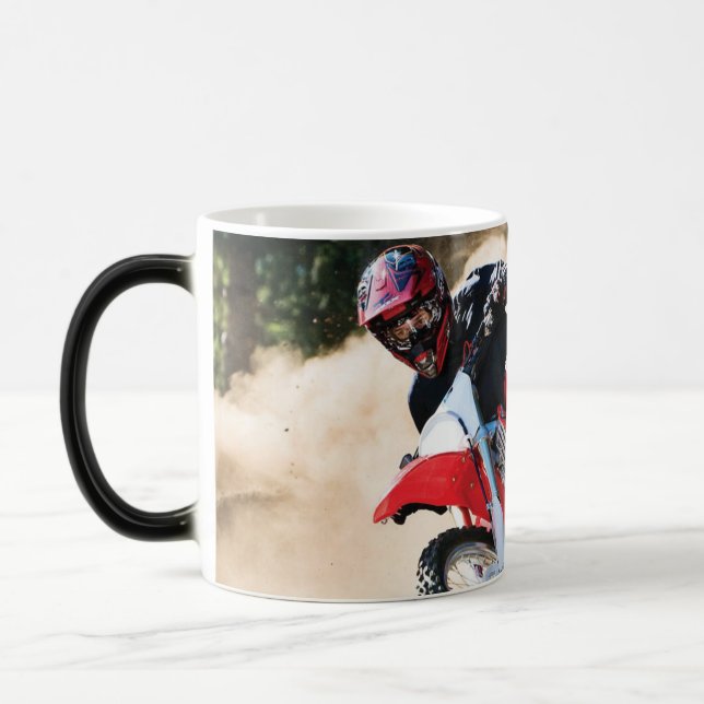 Motocross rider dekorativ kudde magisk mugg (Vänster)
