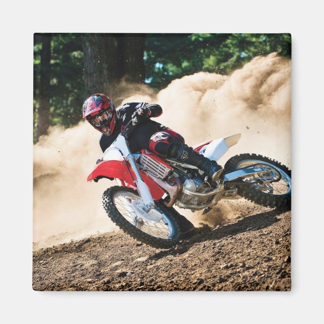 Motocross rider dekorativ kudde magnet (Framsidan)