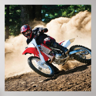 Motocross rider dekorativ kudde poster