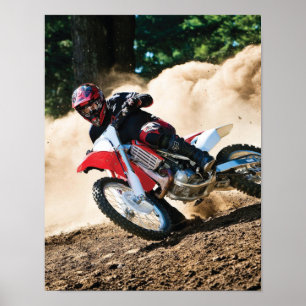 Motocross rider dekorativ kudde poster