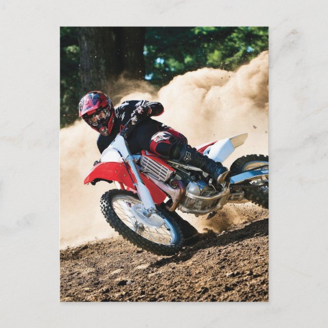 Motocross rider dekorativ kudde vykort (Framsida)