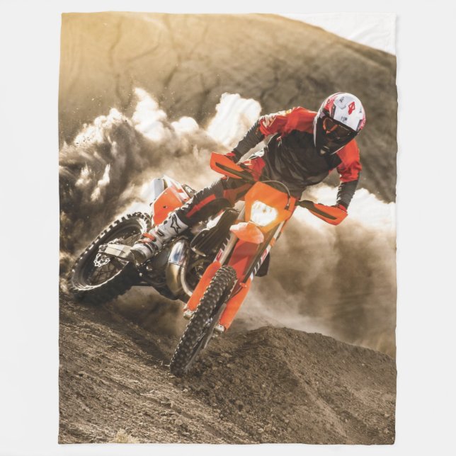 Motocross Rider Fleecefilt (Framsidan)