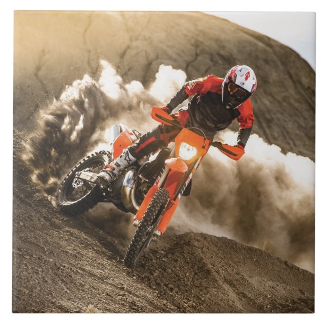 Motocross Rider Kakelplatta (Framsidan)