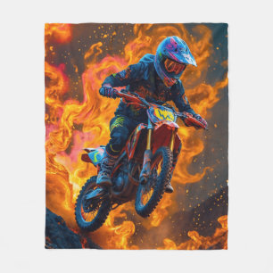 Motocross Rider på Volcano Fleecefilt