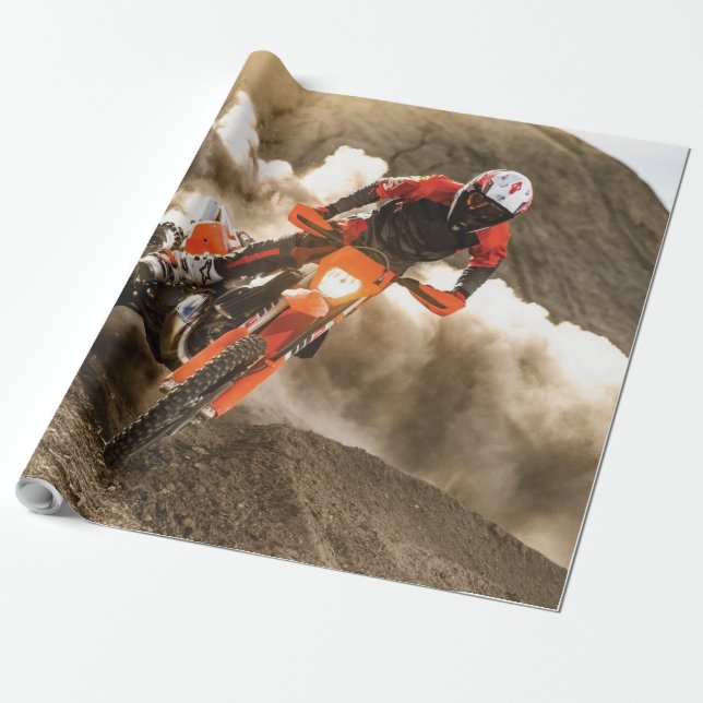 Motocross Rider Presentpapper (Utrullad)