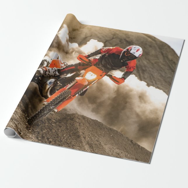 Motocross Rider Presentpapper (Utrullad)