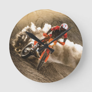 Motocross Rider Rund Klocka