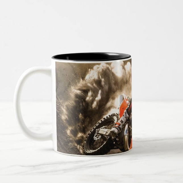 Motocross Rider Två-Tonad Mugg (Vänster)