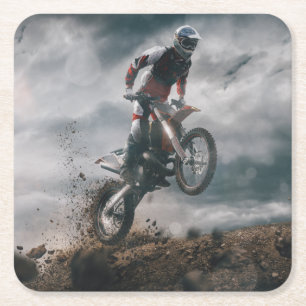 Motocross rider underlägg papper kvadrat