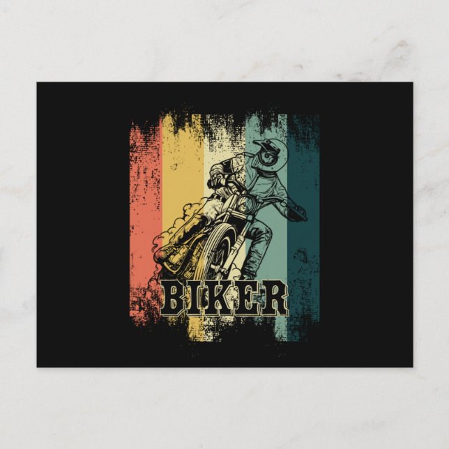 Motocross Riders Racers Motorcycle Gift Retro Vint Vykort (Framsida)