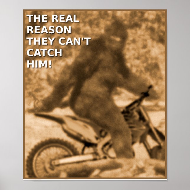 Motocross Sasquatch Dirt Bike Big Foot Funny Poste Poster (Framsidan)