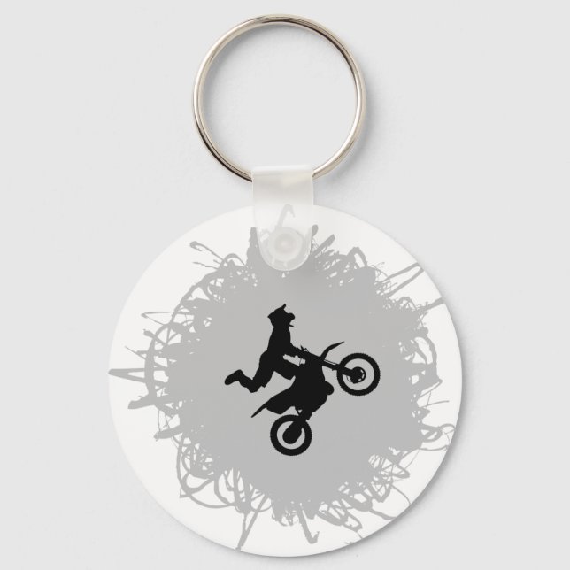 Motocross Scribble Stil Nyckelring (Framsida)
